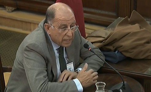 The head of Palamós port, Pedro Buil, testifying in the Catalan trial on March 6, 2019 